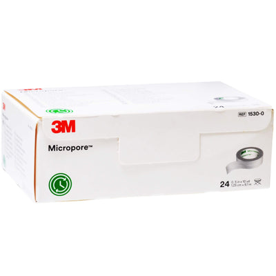3M Micropore plaster 1,25 cm x 9,1m, 24 pcs. pack white