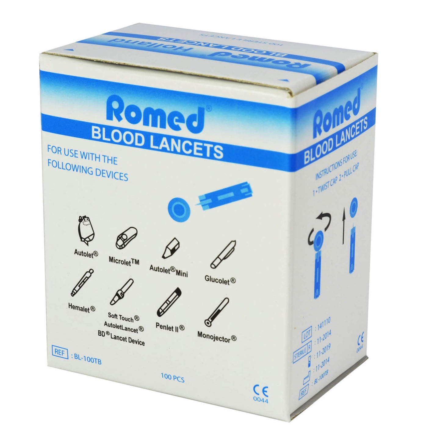 Lancetas para sangría Romed - 100 unds.