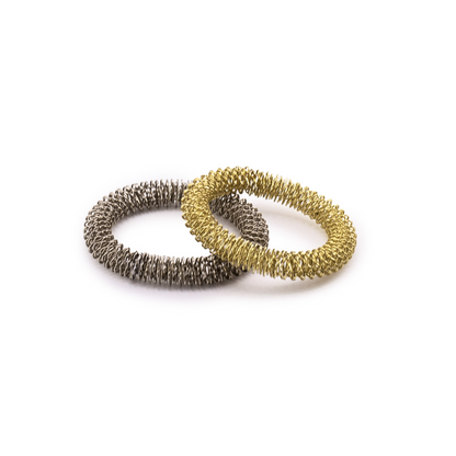 Set with massage rings for hands (gold and silver colour)