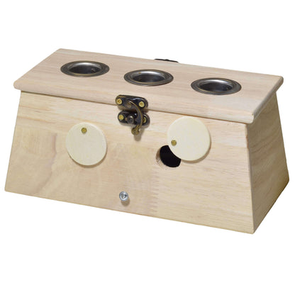 Caja de madera moxa para 3 puros con cerradura