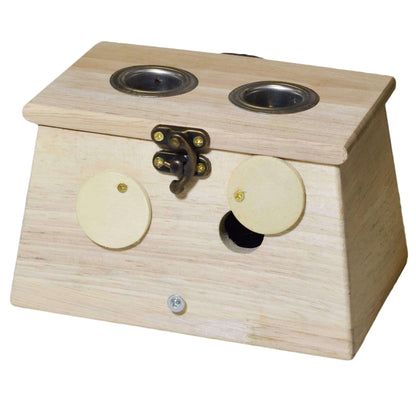 Wooden moxa box for 2 cigars with lock